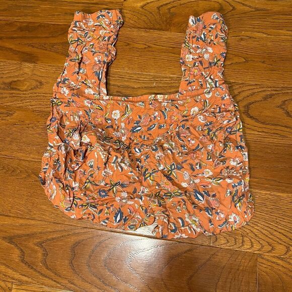 Cato size M pull on orange floral print pants - Picture 1 of 7